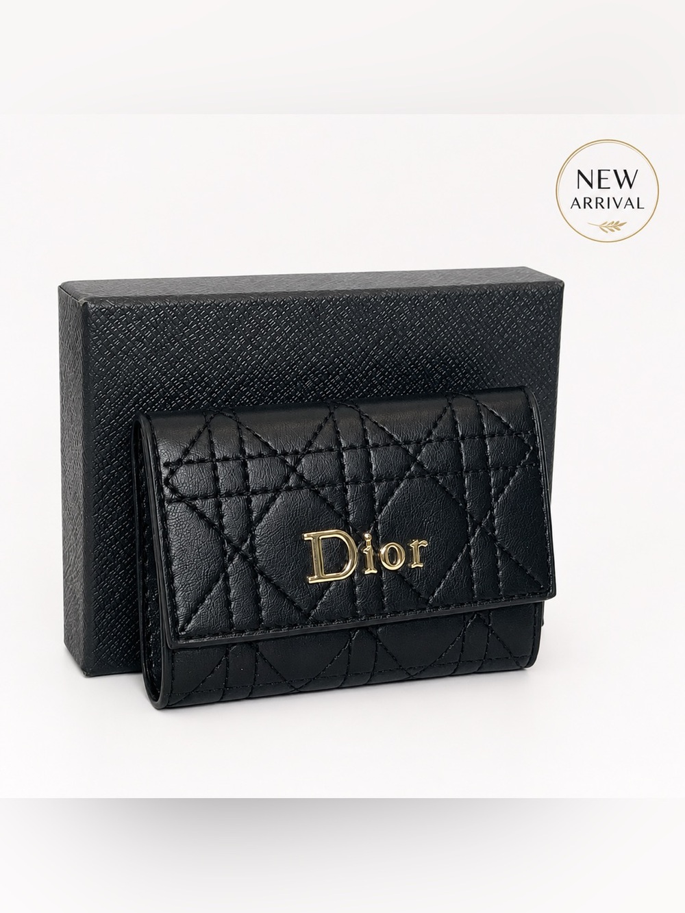🖤 Women’s  Black Cannage 3-Fold Leather Wallet 🖤